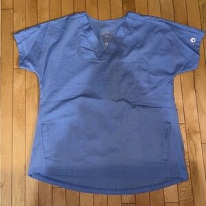 Blue V-Neck Scrub Top